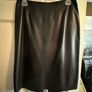 Black Danier Leather Black Pencil Skirt